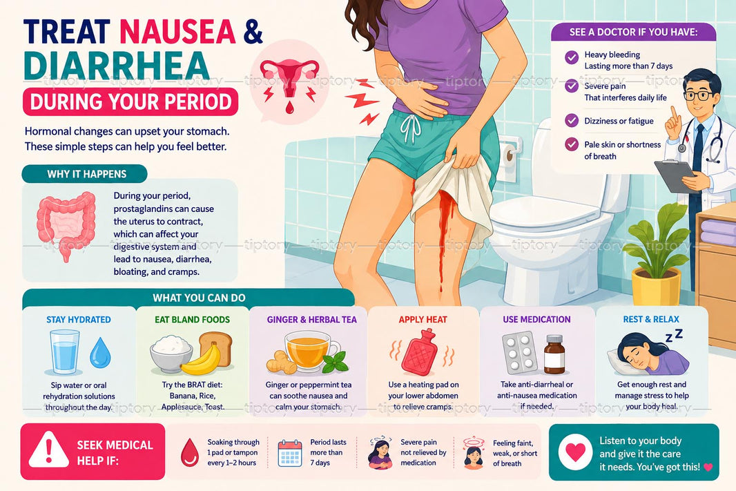 Bị tiêu chảy khi đến tháng: 8 mẹo chữa đau bụng đi ngoài và buồn nôn