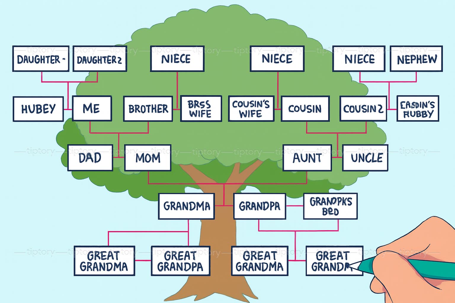 Cách vẽ cây gia đình đơn giản: 6 bước vẽ cây phả hệ đơn giản từ A–Z-Tiptory