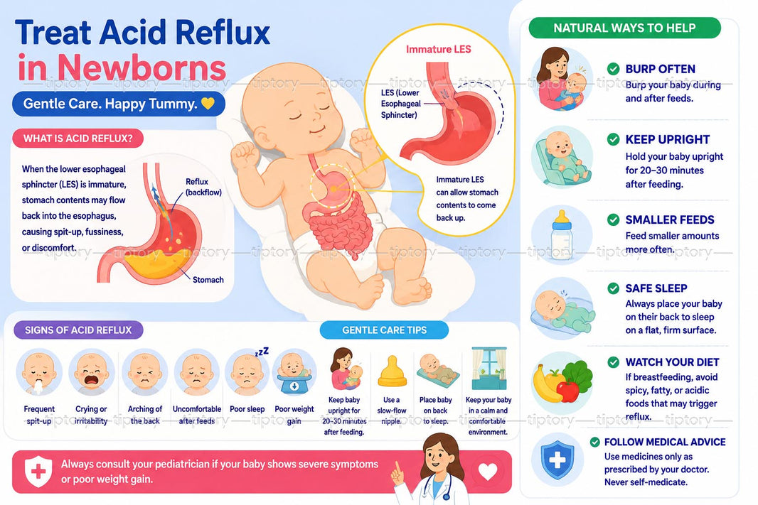 Trào ngược dạ dày ở trẻ sơ sinh: 2 cách xử lý an toàn tại nhà
