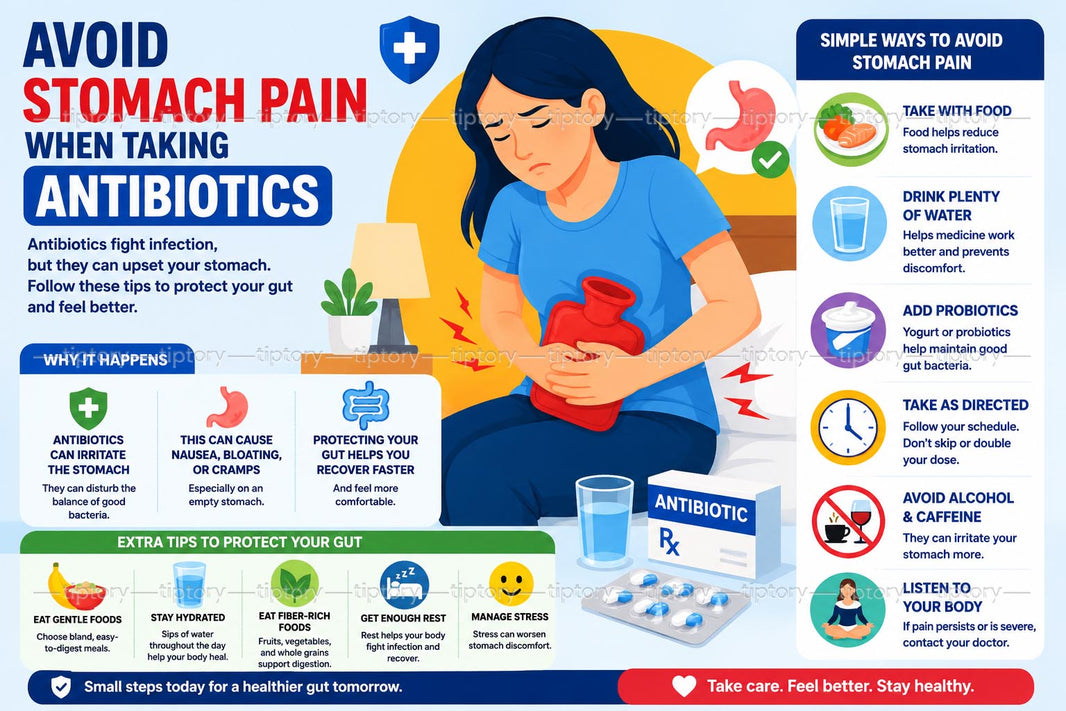 Uống kháng sinh bị đau bụng: 2 cách uống không bị đau dạ dày tại nhà